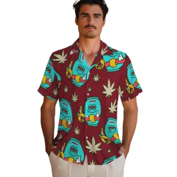 arizona coyotes bong smile red hawaiian shirts fashion forward