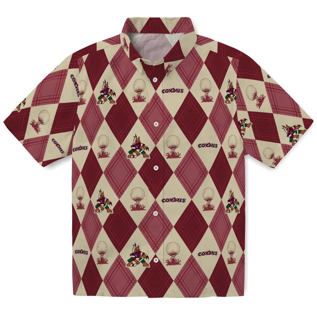 Arizona Coyotes Hawaiian Shirt - Golfing Plaid arizona coyotes balloon plaid red hawaiian shirts best selling