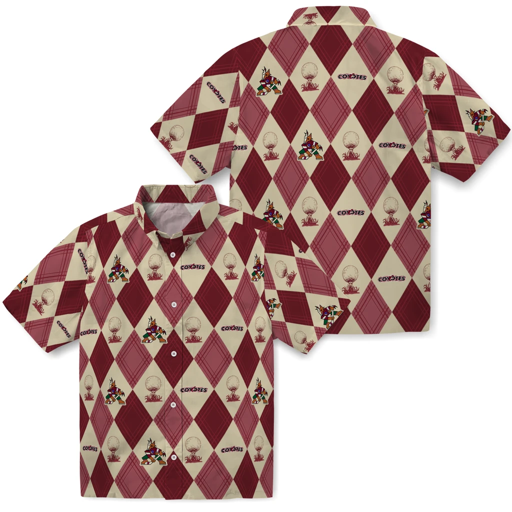 Arizona Coyotes Hawaiian Shirt - Golfing Plaid arizona coyotes balloon plaid red hawaiian shirts high quality