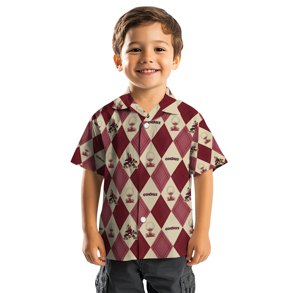 Arizona Coyotes Hawaiian Shirt - Golfing Plaid arizona coyotes balloon plaid red hawaiian shirts top rated