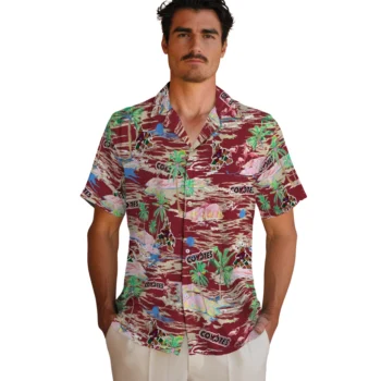 arizona coyotes flamingo retreat red hawaiian shirts fashion forward