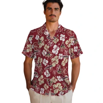 arizona coyotes hibiscus bloom red hawaiian shirts fashion forward