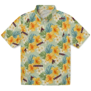 arizona coyotes hibiscus mood pale lime yellow hawaiian shirts best selling