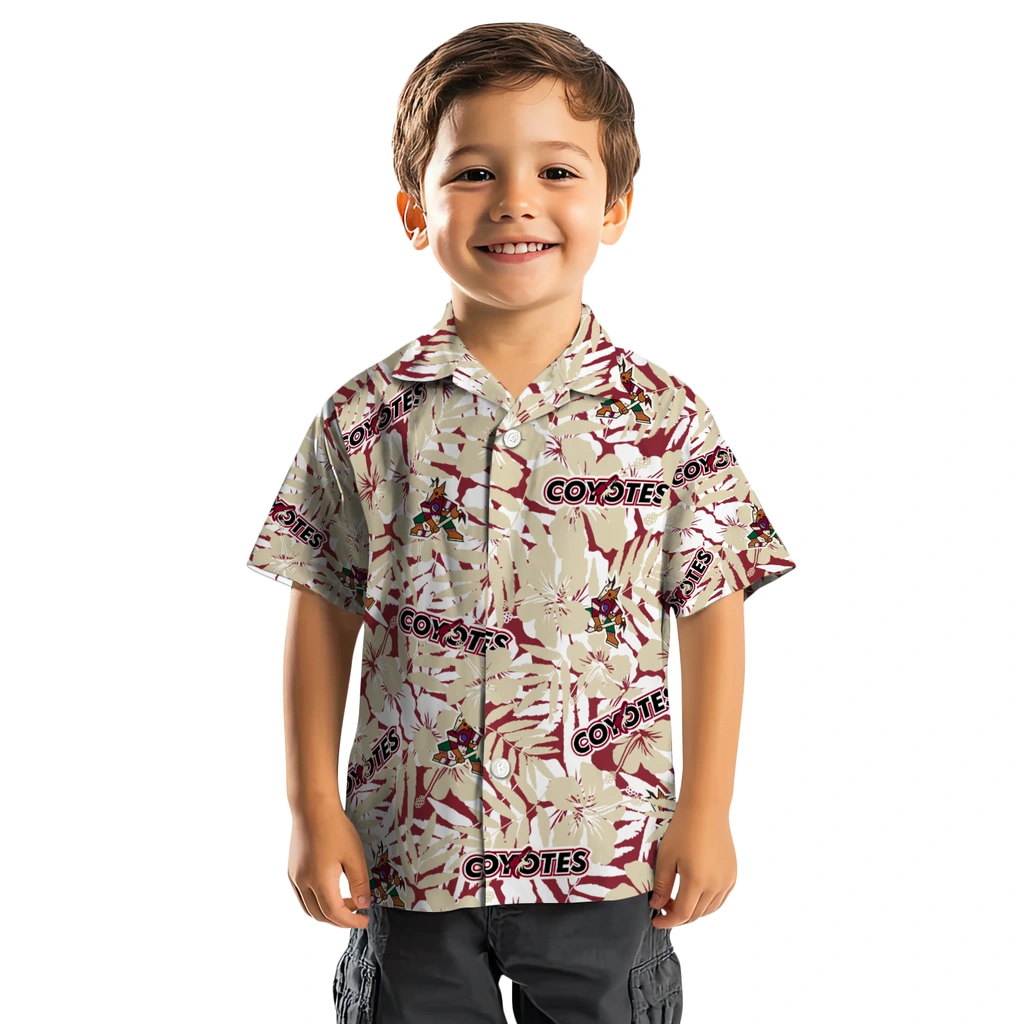 Arizona Coyotes Hawaiian Shirt - Hibiscus Overlay arizona coyotes hibiscus overlay hawaiian shirts top rated