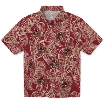 arizona coyotes leaf outline red hawaiian shirts best selling