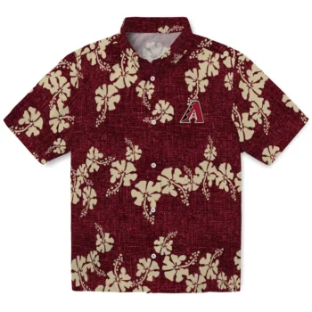 arizona diamondbacks hibiscus petals red hawaiian shirts best selling