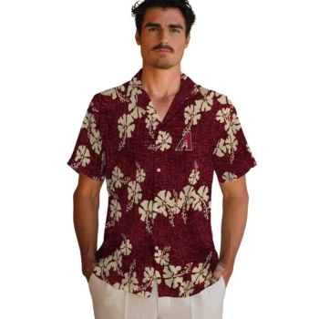 arizona diamondbacks hibiscus petals red hawaiian shirts fashion forward