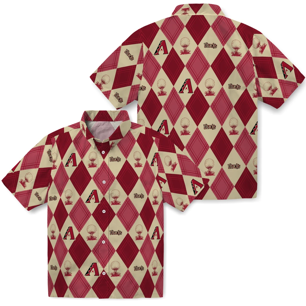 Arizona Diamondbacks Hawaiian Shirt - Golfing Plaid arizona diamondbacks balloon plaid red hawaiian shirts high quality