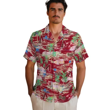 arizona diamondbacks flamingo retreat red hawaiian shirts fashion forward