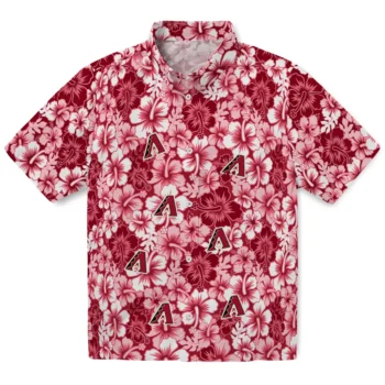 arizona diamondbacks hibiscus blooms red hawaiian shirts best selling