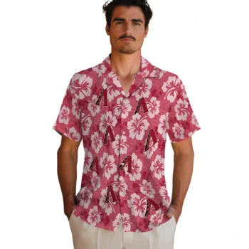 arizona diamondbacks hibiscus cluster red hawaiian shirts fashion forward