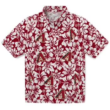arizona diamondbacks hibiscus motif red white hawaiian shirts best selling