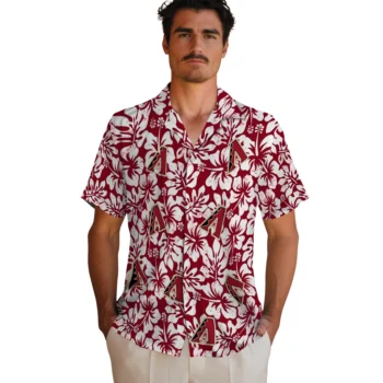arizona diamondbacks hibiscus motif red white hawaiian shirts fashion forward