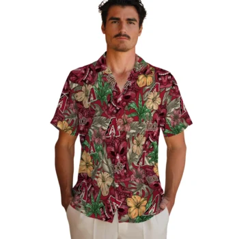 arizona diamondbacks tiki jungle red hawaiian shirts fashion forward