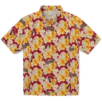 arizona diamondbacks hibiscus tropics red yellow hawaiian shirts best selling