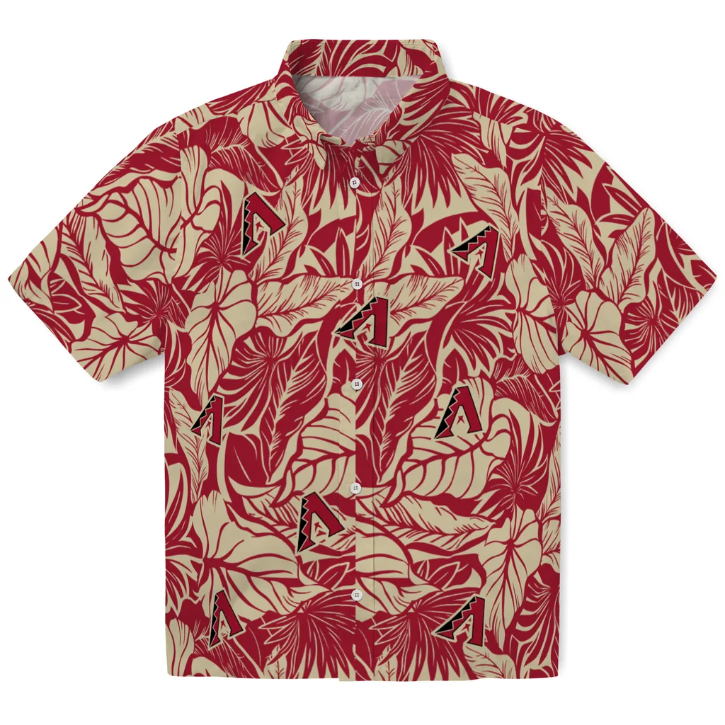 Arizona Diamondbacks Hawaiian Shirt - Monstera Layer arizona diamondbacks monstera layer red hawaiian shirts best selling