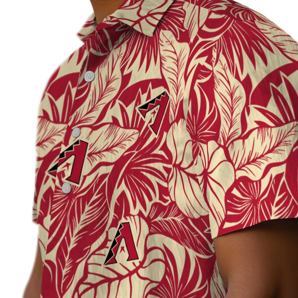 Arizona Diamondbacks Hawaiian Shirt - Monstera Layer arizona diamondbacks monstera layer red hawaiian shirts trendy