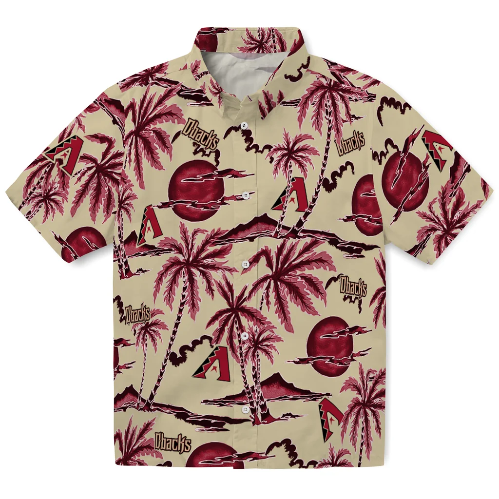 Arizona Diamondbacks Hawaiian Shirt - Palm Sunset arizona diamondbacks palm sunset hawaiian shirts best selling