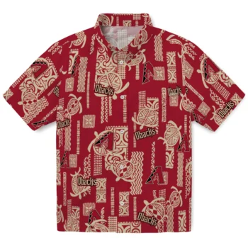 arizona diamondbacks turtle lines red hawaiian shirts best selling