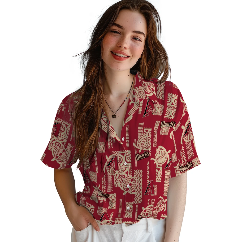 Arizona Diamondbacks Hawaiian Shirt - Turtle Lines arizona diamondbacks turtle lines red hawaiian shirts latest model