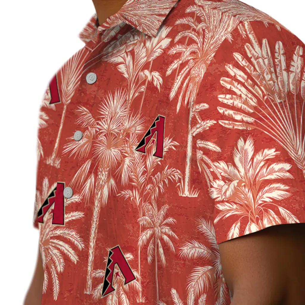 Arizona Diamondbacks Hawaiian Shirt - Vintage Palm Tree arizona diamondbacks palm shadows red hawaiian shirts trendy