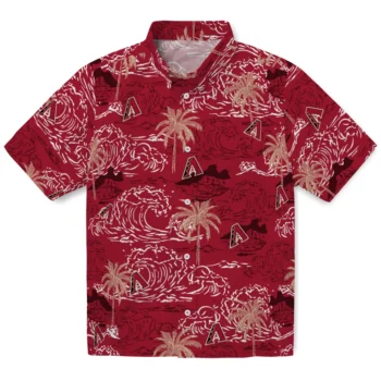 arizona diamondbacks wave palm red hawaiian shirts best selling