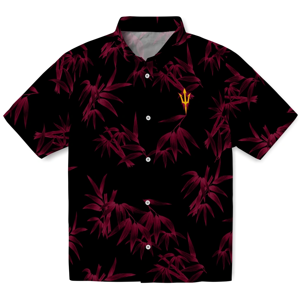 Arizona State Sun Devils Hawaiian Shirt - Bamboo Branches arizona state sun devils bamboo branches maroon black hawaiian shirts best selling