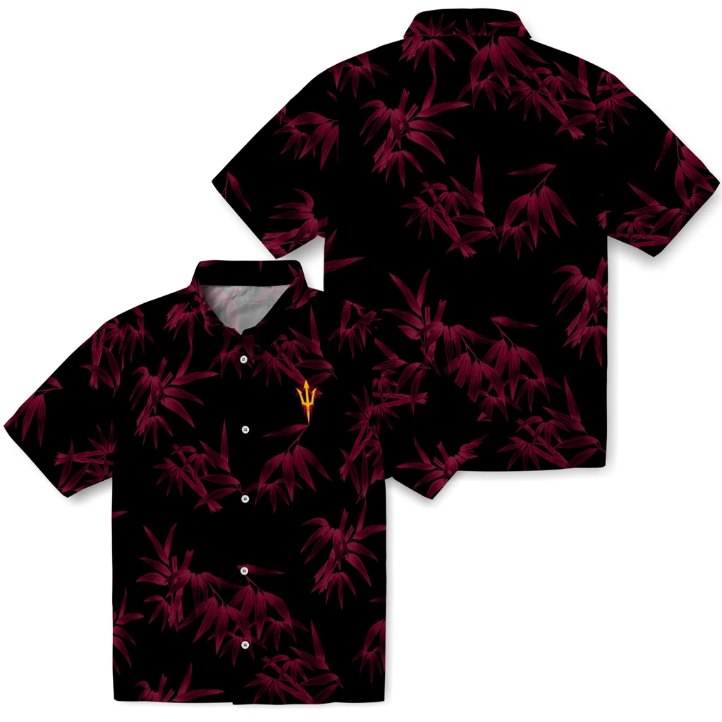 Arizona State Sun Devils Hawaiian Shirt - Bamboo Branches arizona state sun devils bamboo branches maroon black hawaiian shirts high quality
