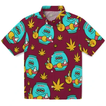 arizona state sun devils bong smile maroon hawaiian shirts best selling