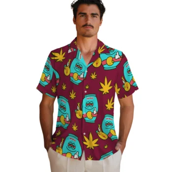 arizona state sun devils bong smile maroon hawaiian shirts fashion forward