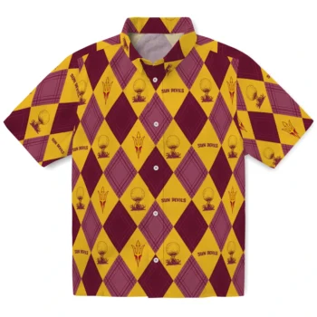 arizona state sun devils balloon plaid maroon hawaiian shirts best selling