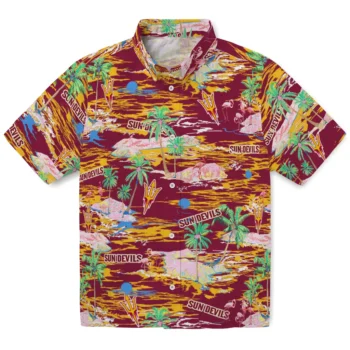 arizona state sun devils flamingo retreat maroon hawaiian shirts best selling