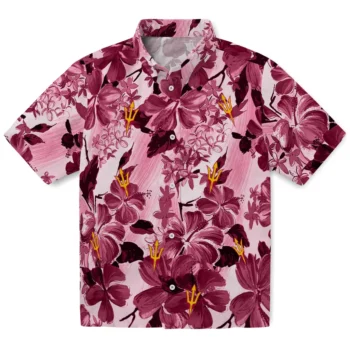 arizona state sun devils hibiscus arrangement maroon hawaiian shirts best selling