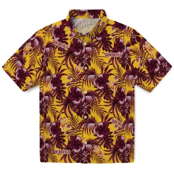 arizona state sun devils hibiscus exotic maroon hawaiian shirts best selling