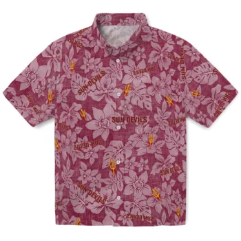 arizona state sun devils hibiscus oasis maroon hawaiian shirts best selling