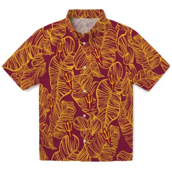 arizona state sun devils leaf outline maroon hawaiian shirts best selling