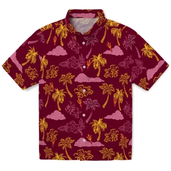 arizona state sun devils palm and clouds maroon hawaiian shirts best selling