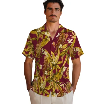 arizona state sun devils palm leaves maroon hawaiian shirts fashion forward