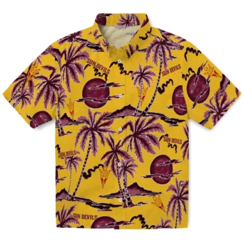 arizona state sun devils palm sunset hawaiian shirts best selling