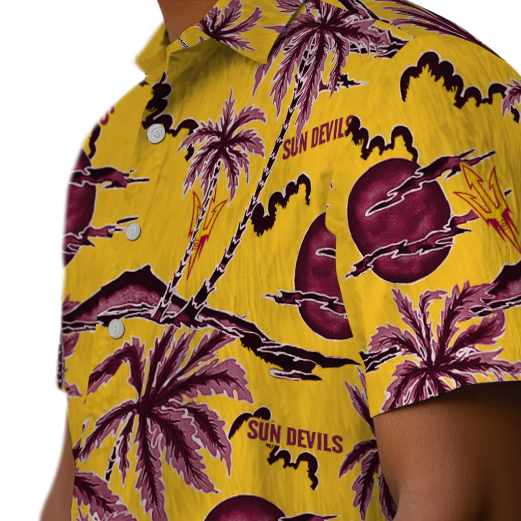 Arizona State Sun Devils Hawaiian Shirt - Palm Sunset arizona state sun devils palm sunset hawaiian shirts trendy