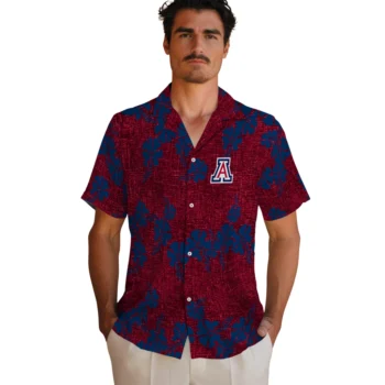 arizona wildcats hibiscus petals red hawaiian shirts fashion forward