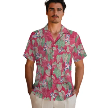 arizona wildcats anthurium overlay red hawaiian shirts fashion forward