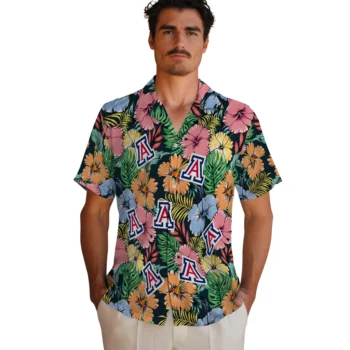 arizona wildcats brilliant hibiscus garden hawaiian shirts fashion forward