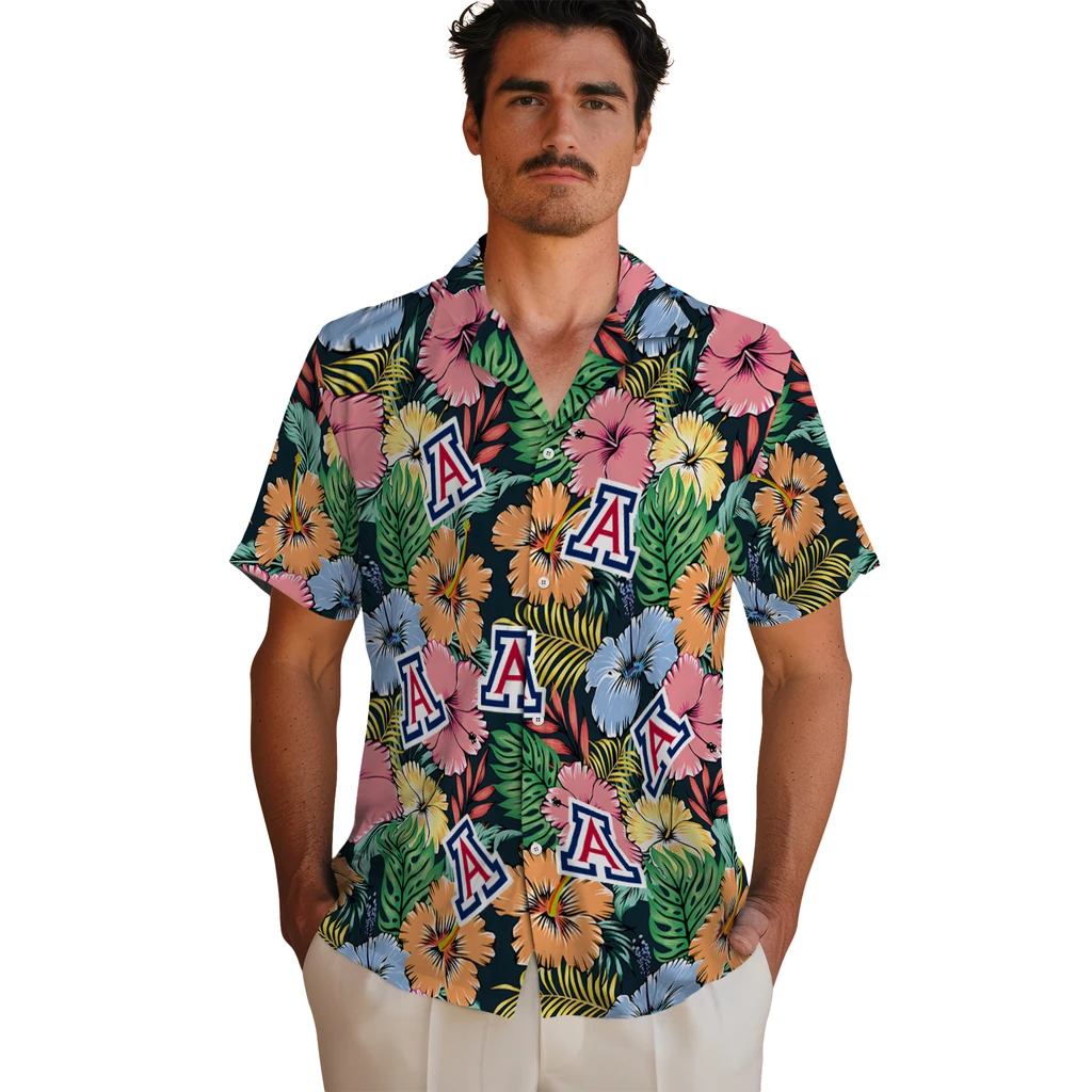 Arizona Wildcats Hawaiian Shirt - Brilliant Hibiscus Garden arizona wildcats brilliant hibiscus garden hawaiian shirts fashion forward