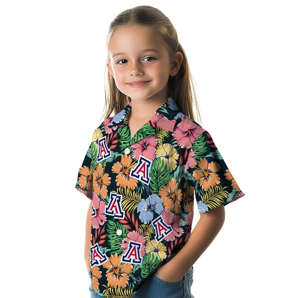 Arizona Wildcats Hawaiian Shirt - Brilliant Hibiscus Garden arizona wildcats brilliant hibiscus garden hawaiian shirts premium grade