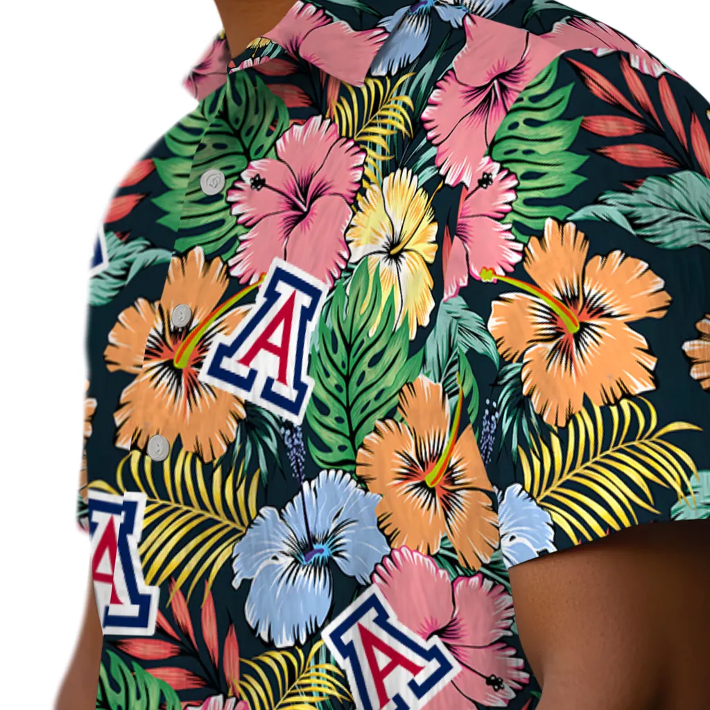Arizona Wildcats Hawaiian Shirt - Brilliant Hibiscus Garden arizona wildcats brilliant hibiscus garden hawaiian shirts trendy
