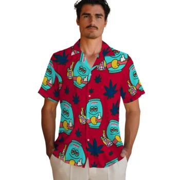arizona wildcats bong smile red hawaiian shirts fashion forward