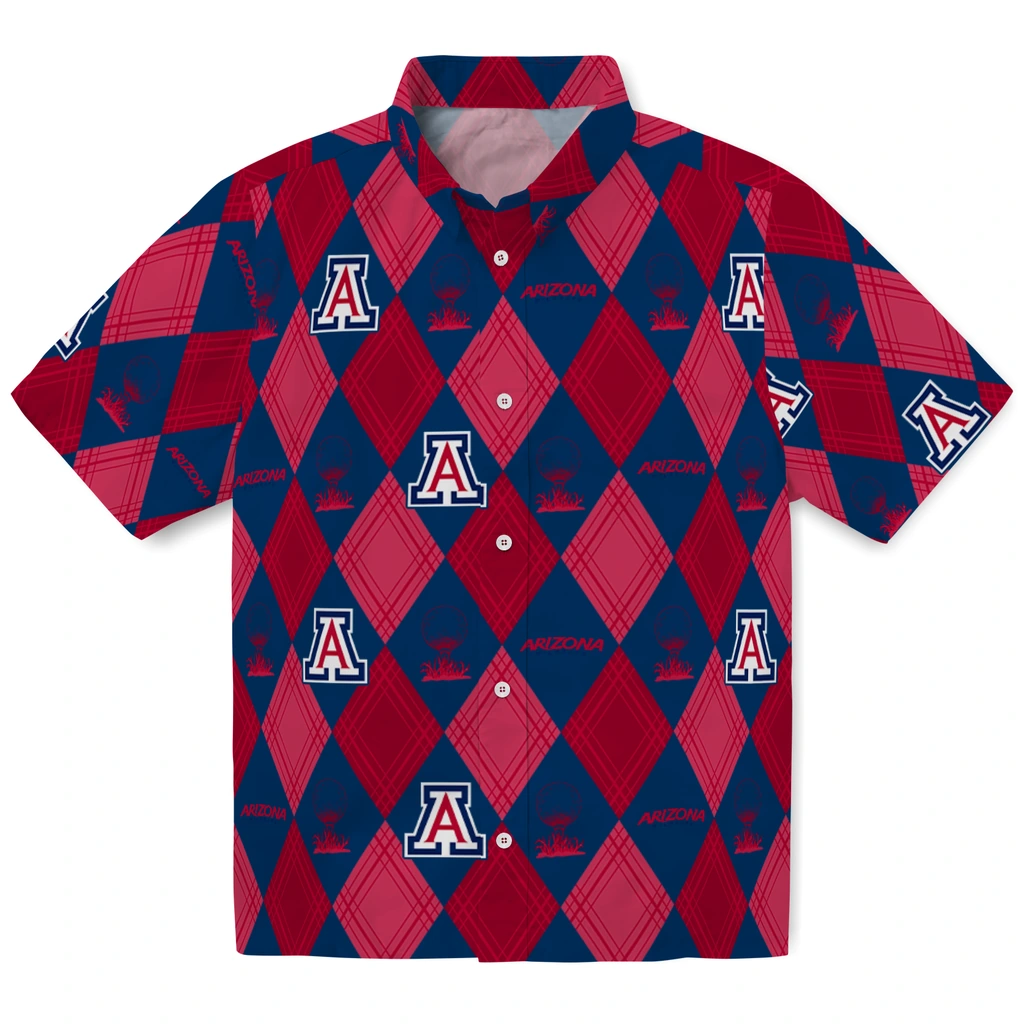 Arizona Wildcats Hawaiian Shirt - Golfing Plaid arizona wildcats balloon plaid red hawaiian shirts best selling