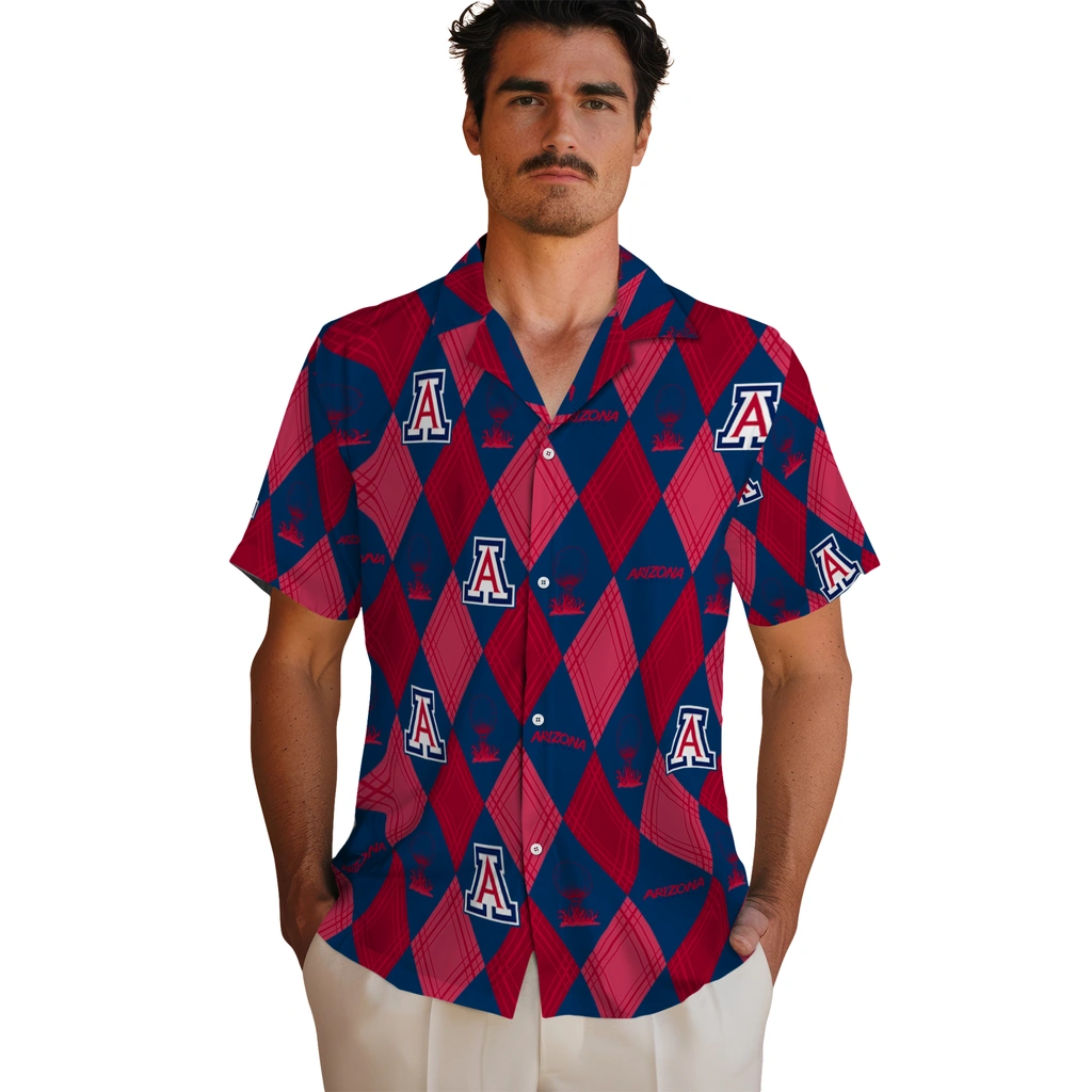 Arizona Wildcats Hawaiian Shirt - Golfing Plaid arizona wildcats balloon plaid red hawaiian shirts fashion forward