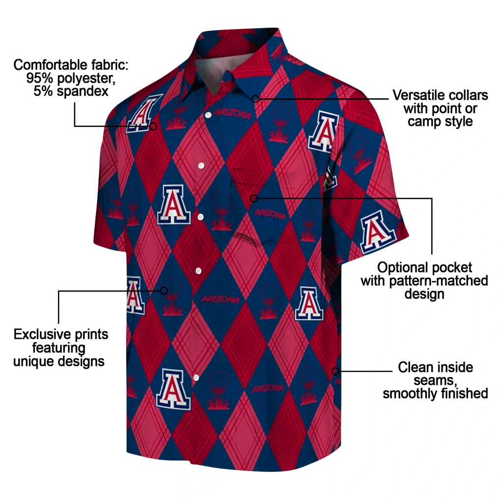 Arizona Wildcats Hawaiian Shirt - Golfing Plaid arizona wildcats balloon plaid red hawaiian shirts new arrival